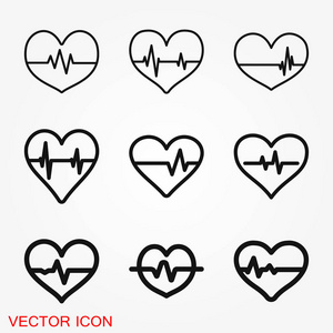 心跳图标标志矢量符号设计