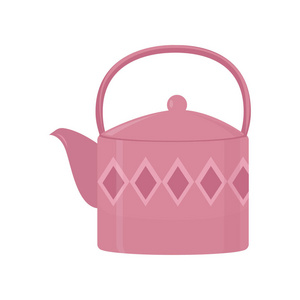美丽的彩色茶壶, 用于泡茶和开水。茶壶不寻常的形状