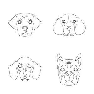 向量例证可爱和小狗标志。一套可爱的和动物股票符号的网络