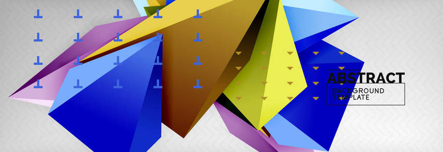 三角形多边形背景, 矢量3d 多边形模板