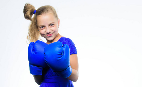 体育和健康概念。 女子拳击运动。 女童
