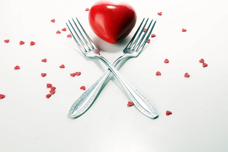 s Day with forks and hearts