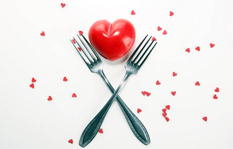 s Day with forks and hearts