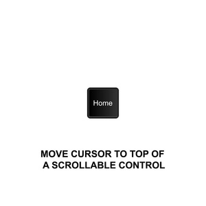 键盘快捷键将光标移动到可滚动控制图标的顶部。 可用于网页标志，移动应用程序，UI，UX在白色背景