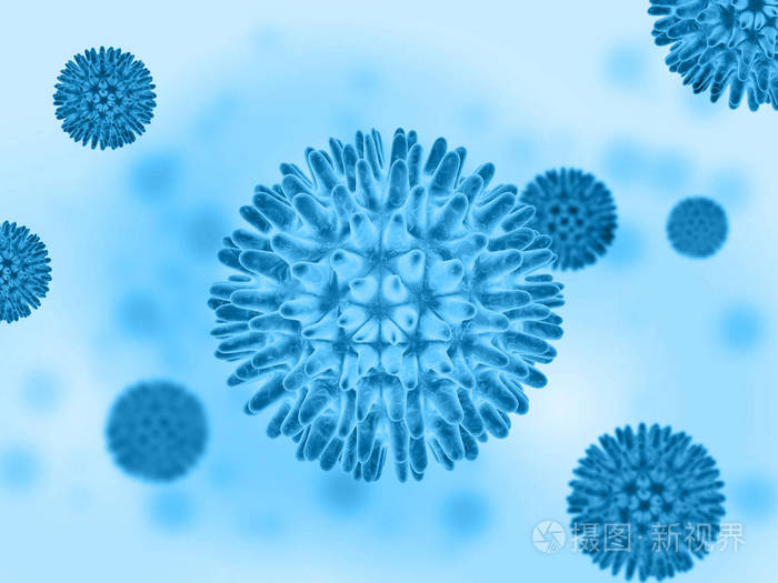 病毒病原微生物和细菌在显微镜下三维插图流感细胞和传染病