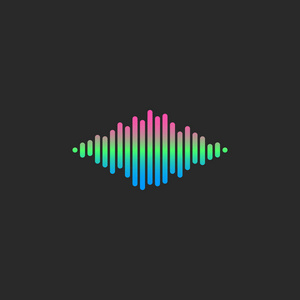科技感渐变声波韵律元素声波dj标志渐变均衡线声声节奏音频图标照片
