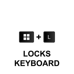 键盘快捷键锁定键盘图标。 可用于网页标志，移动应用程序，UI，UX在白色背景