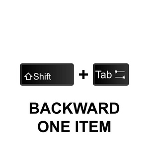 键盘快捷键后退一个项目图标。 可用于网页标志，移动应用程序，UI，UX在白色背景