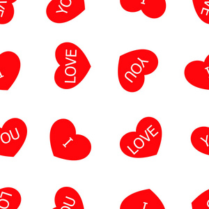 s day seamless pattern with heart decoration and lettering I lov