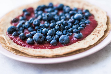 糕点甜点与蓝莓乡村美食食谱风格的概念