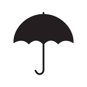 雨伞。 图标。 黑白矢量插图。