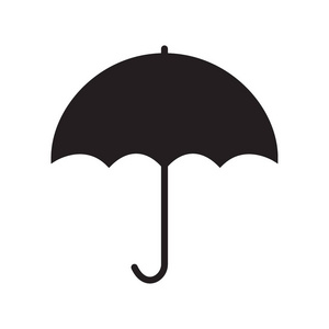 雨伞. 图标. 黑白矢量插图.照片
