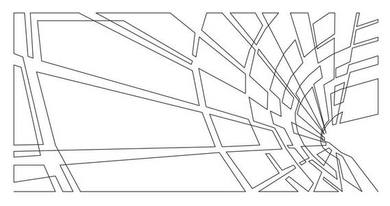 白色背景下的抽象未来派线性单线矢量图形