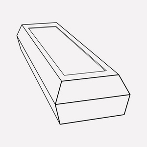 说明在干净的背景上隔离的棺材图标线为您的网络移动应用程序徽标设计