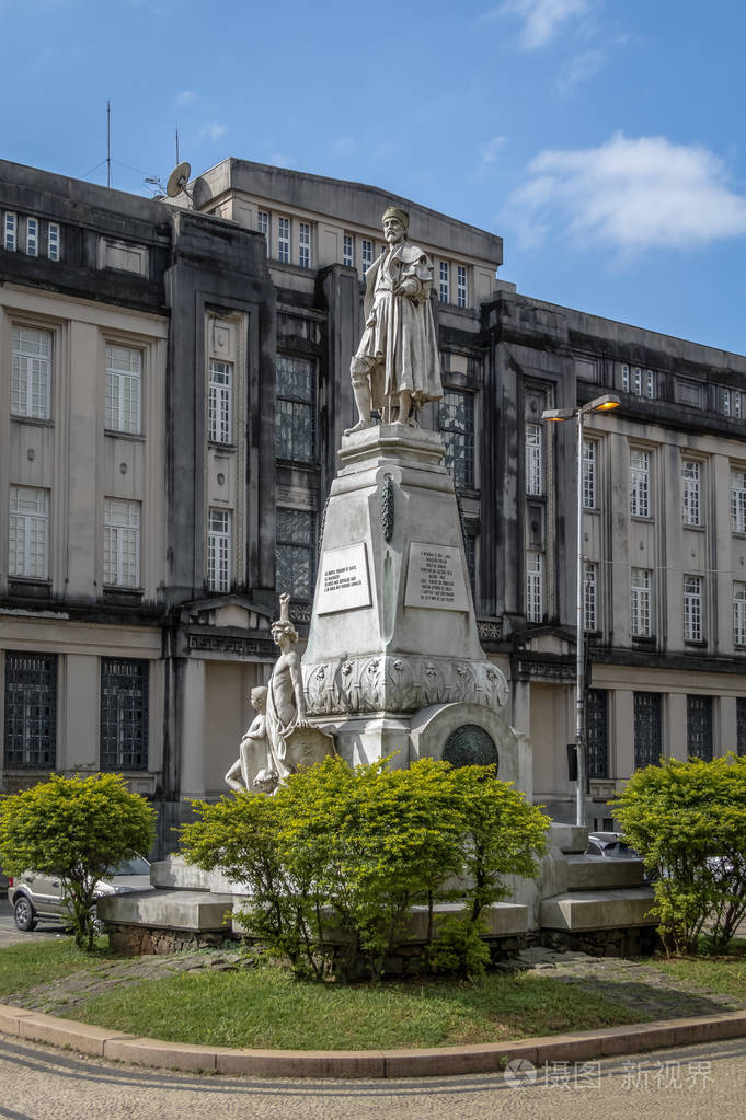 巴西圣保罗共和国广场pracadarepblica的brascubas纪念碑和海关大楼