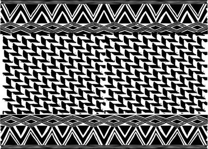 非洲印花织物民族手工装饰为您的设计部落图案图案几何元素。 矢量纹理非洲纺织安卡拉时尚风格。 从马里来的帕雷奥包衣地毯蜡染