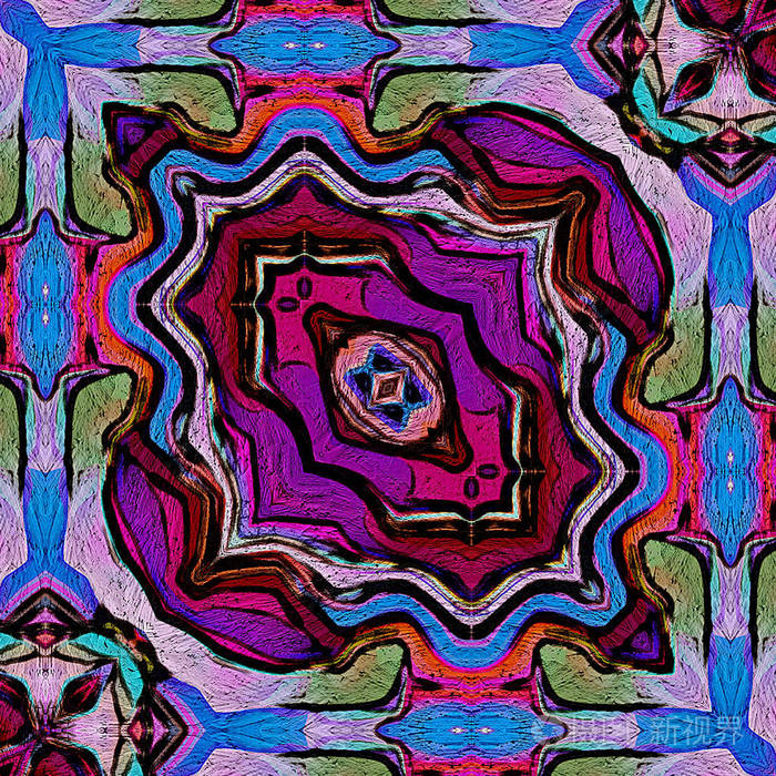 数字艺术抽象模式. 手绘现代风格艺术版画. 未来主义的艺术品.