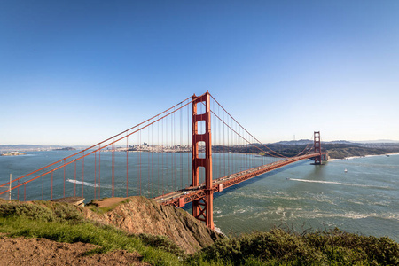 金门大桥和城市天际线美国旧金山
