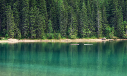 瑞士的风景。 森林和湖泊。 水面上的反射。 夏天的自然景观。 瑞士形象