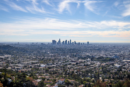洛杉矶市中心天际线，加州，美国