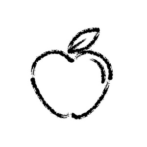 笔划手画苹果果实矢量图标
