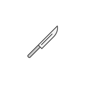 刀图标。 厨房用具用于烹饪插图。 简单的细线风格符号。