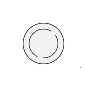 盘子图标。 厨房用具用于烹饪插图。 简单的细线风格符号。