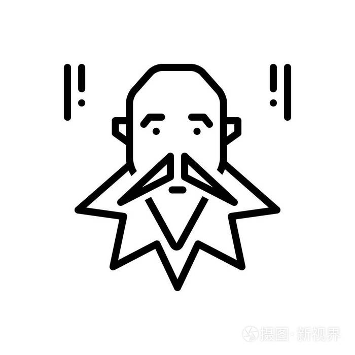 塞万提斯哲学家的黑线图标插画-正版商用图片17k2yk-摄图新视界