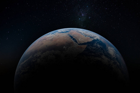 地球从轨道上。 这幅图像的元素由美国宇航局提供。