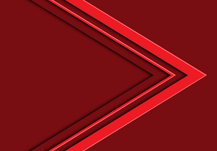 抽象红色色调箭头与空白设计现代未来主义背景矢量插图。