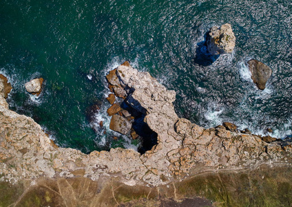 保加利亚图列诺沃夏季黑海海岸鸟瞰图