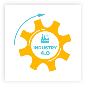 工业4.0 装备和工厂图标