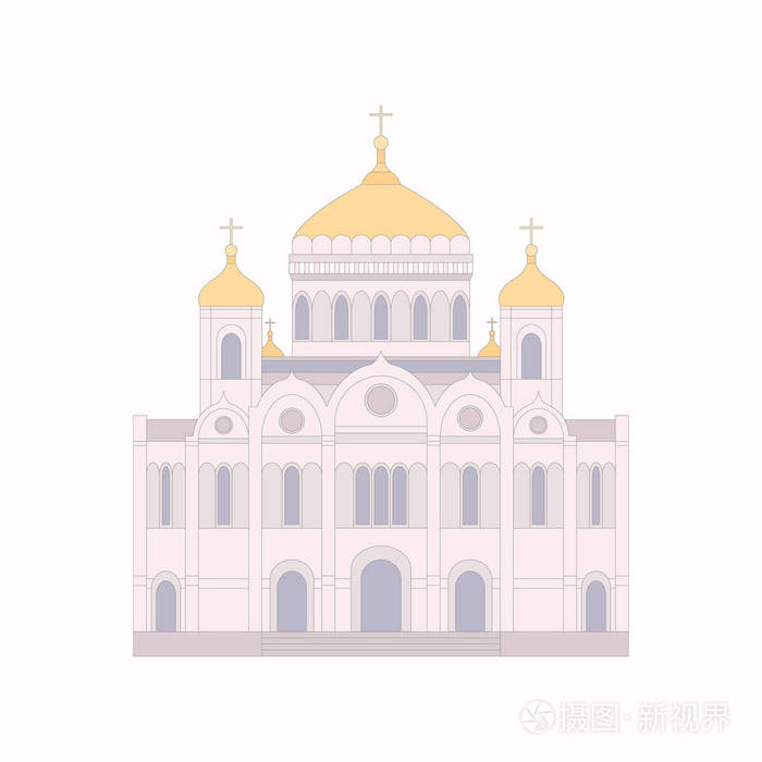 基督救世主大教堂矢量插图