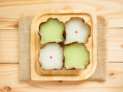 s cake rice cake made from glutinous rice flour on wooden plat