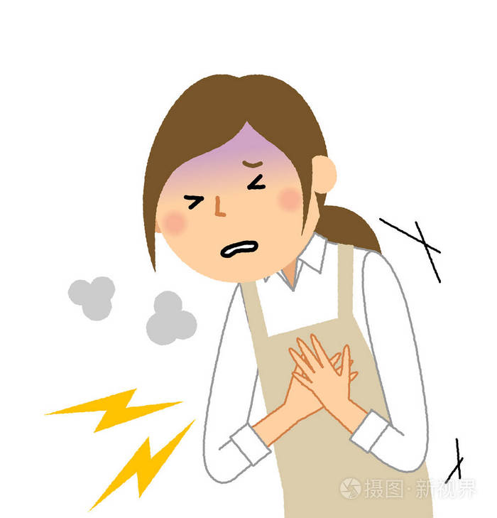 穿围裙的女人胸痛穿围裙的女人是胸痛的例子