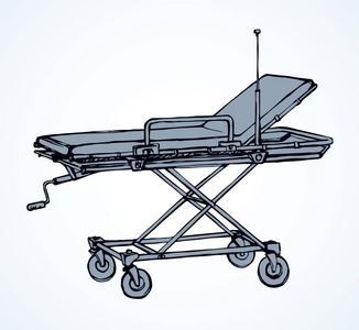 空iv营地婴儿车垃圾在白色房间背景.