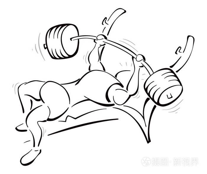 健身房的举重训练插画-正版商用图片17kxnf-摄图新视界