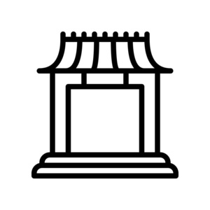 新年牌坊中国建筑拱门矢量,中国农历新年线式图标照片