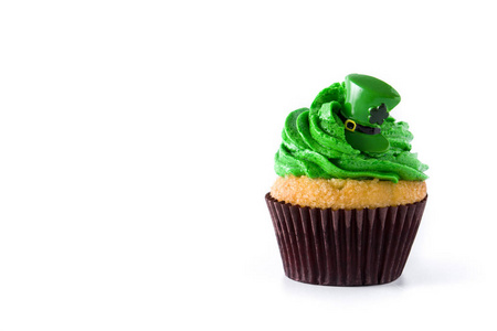 s Day cupcake isolated on white background. Copyspace