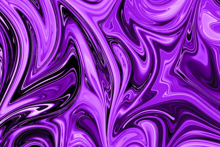 液体抽象图案与质子紫色图形色彩艺术形式。具有质子紫色抽象液体流动的数字背景