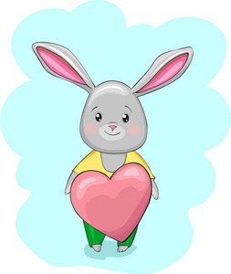 可爱的兔子用心设计图片