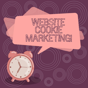显示网站cookie营销的文本符号。 概念照片