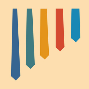 彩色领带收集在平面设计