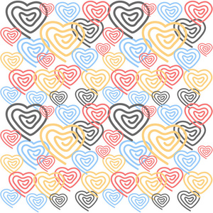 s day and wedding colorful seamless white background with hearts