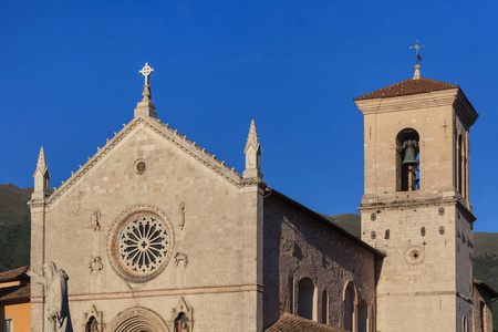诺西亚的圣贝内德托中世纪教堂。 意大利