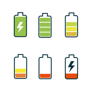 电池电量数字充电矢量图