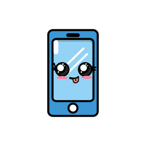 可爱有趣的智能手机技术矢量图照片