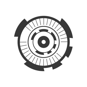 数字接口中的眼球连接和网络空间矢量插图