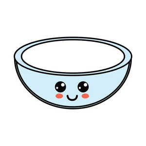 不错的碗卡瓦伊准备沙拉矢量插图.照片