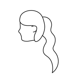 线条化身女人脸发型设计矢量插图